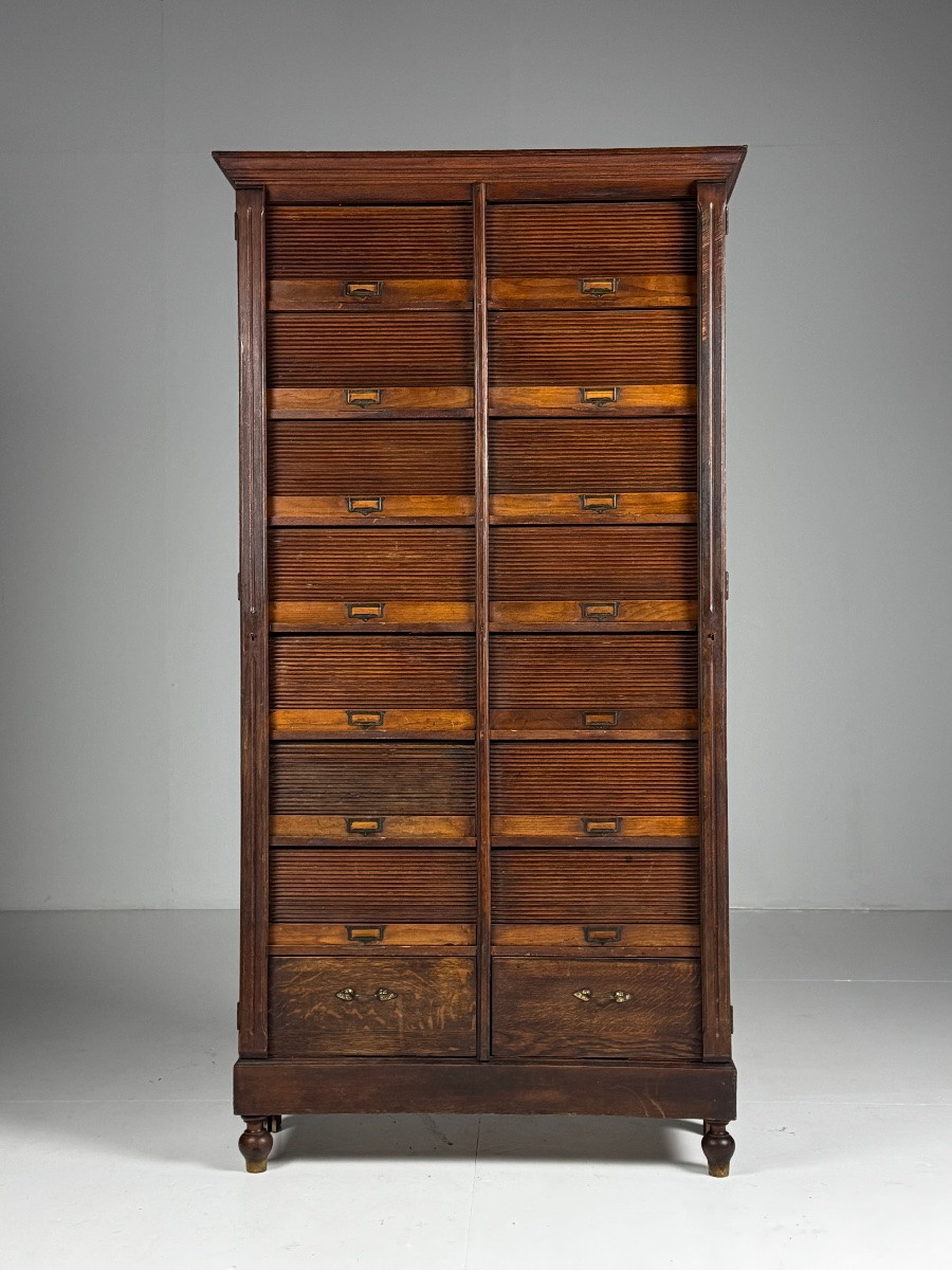 Belgian Oak Filing Cabinet, 1920-photo-2