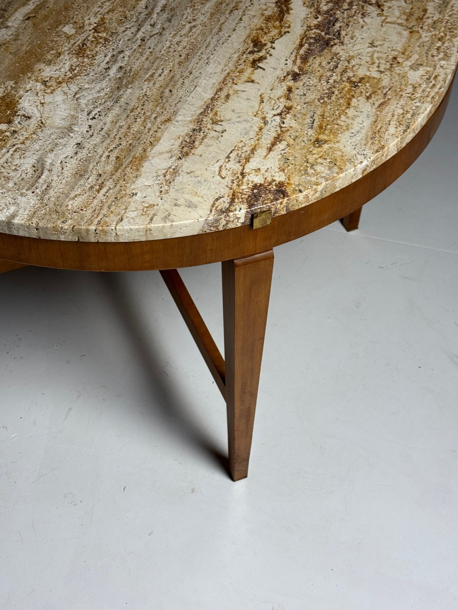 Table basse vintage en travertin-photo-3