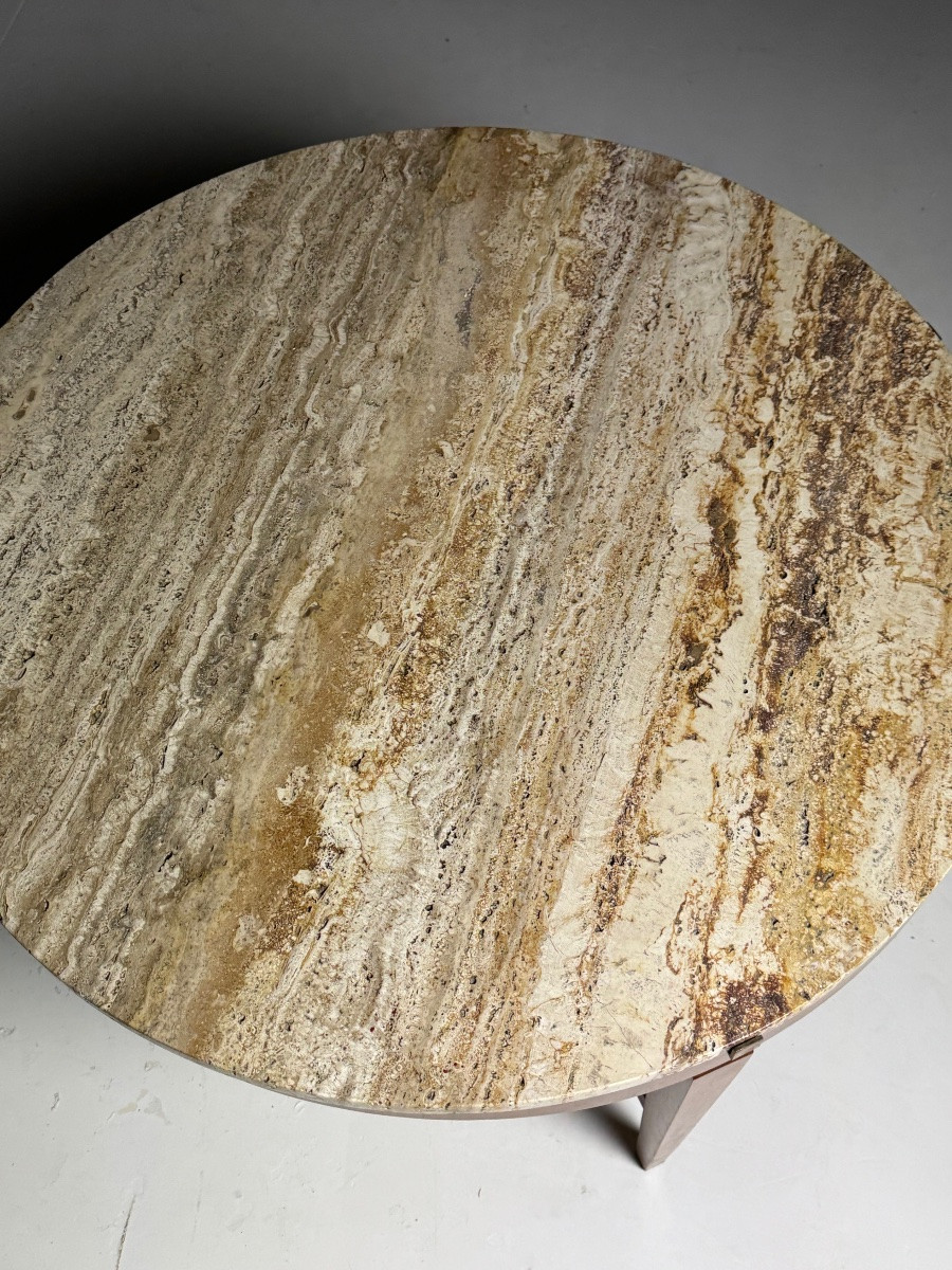 Table basse vintage en travertin-photo-2