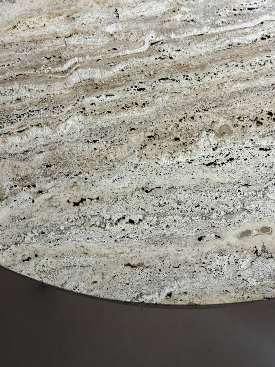 Table basse vintage en travertin-photo-6