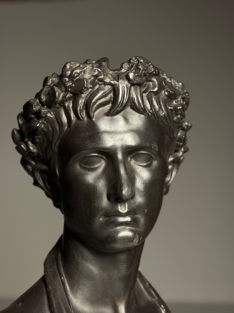 Plaster Statue Of The Roman Emperor Augustus, Circa 1900-photo-5