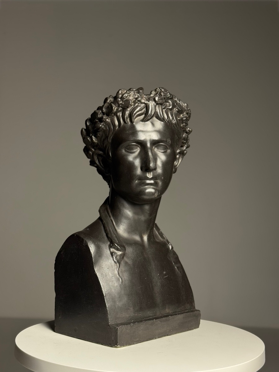 Plaster Statue Of The Roman Emperor Augustus, Circa 1900-photo-6