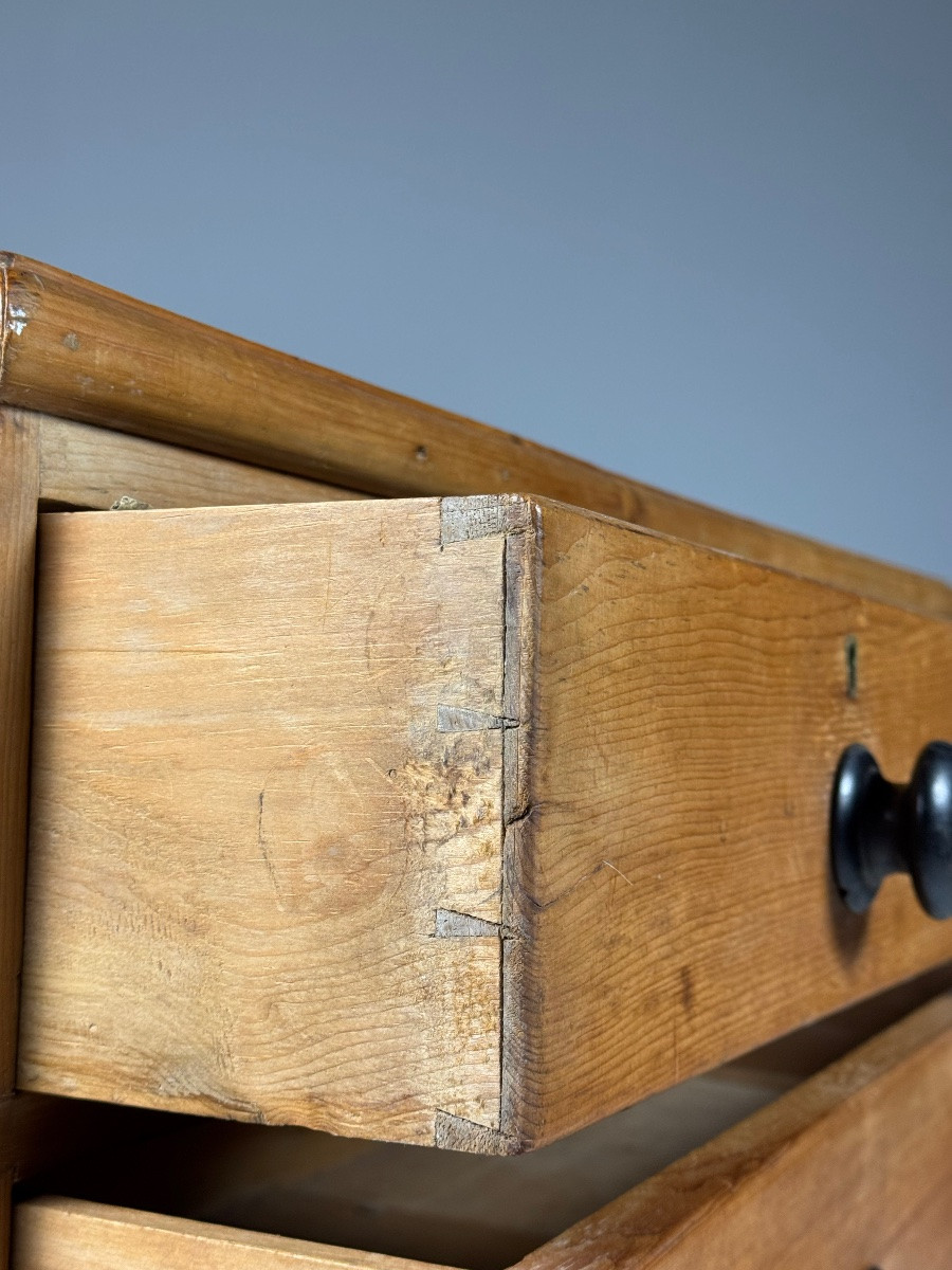 19th Century English Pine Chest Of Drawers-photo-3