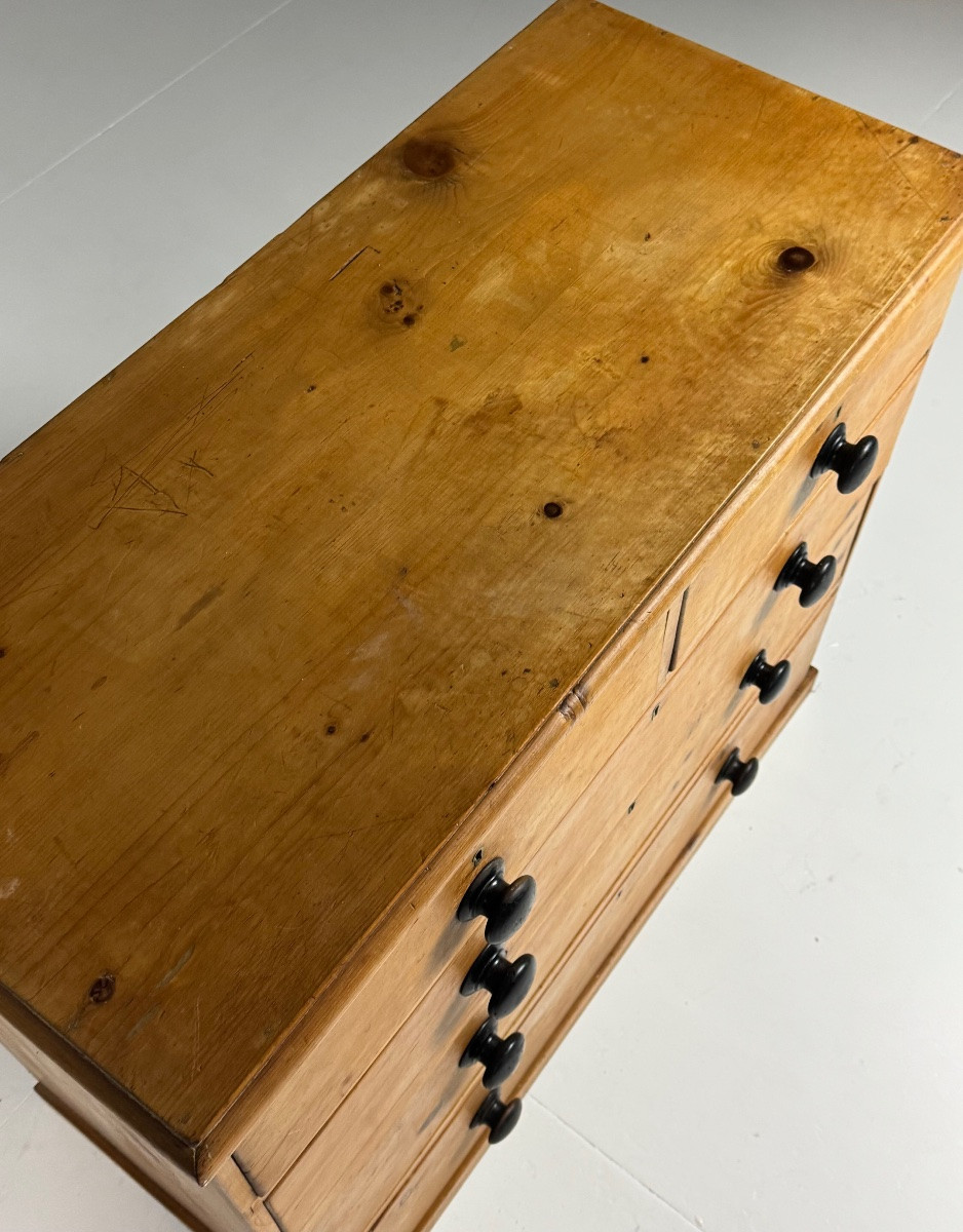 19th Century English Pine Chest Of Drawers-photo-6