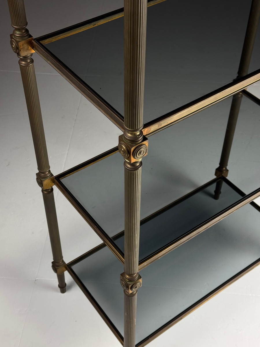 Étagère milieu du siècle avec verre teinté-photo-4