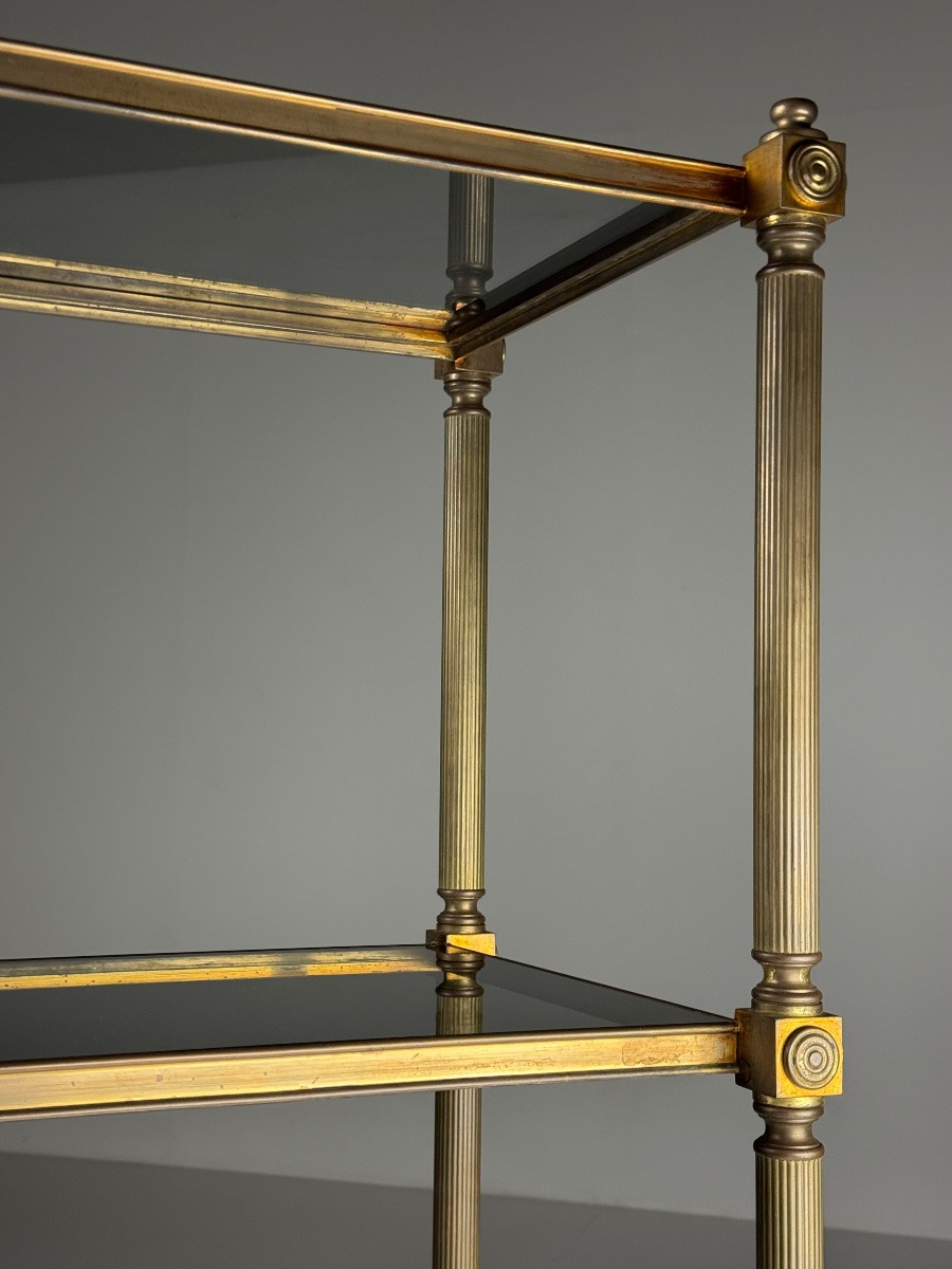 Étagère milieu du siècle avec verre teinté-photo-2