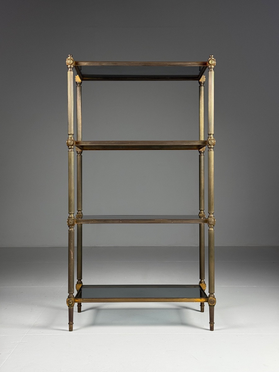 Étagère milieu du siècle avec verre teinté-photo-3