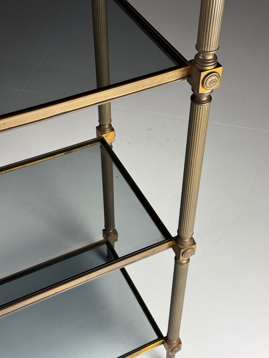 Étagère milieu du siècle avec verre teinté-photo-6