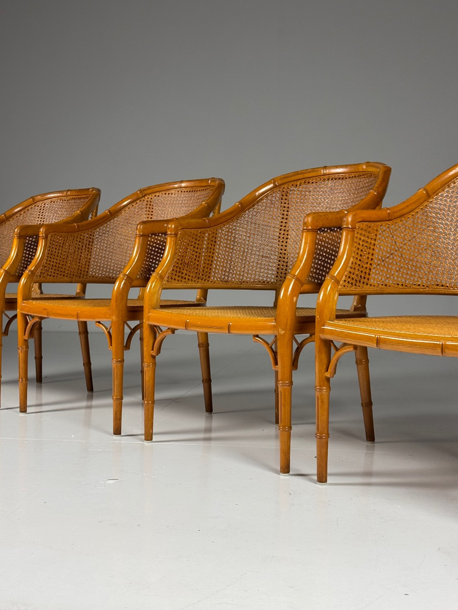 4 chaises en Faux bambou-photo-3