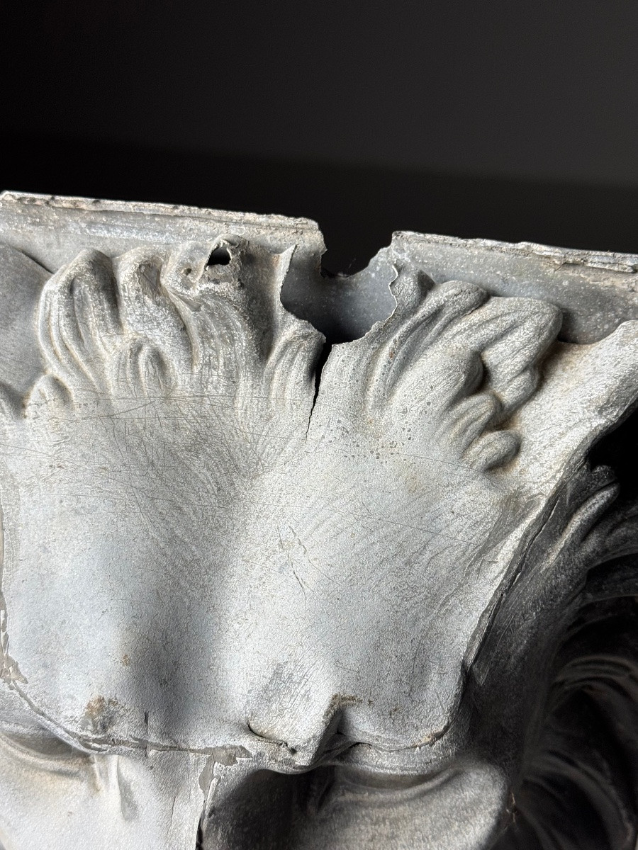 Lion sur socle en zinc-photo-2
