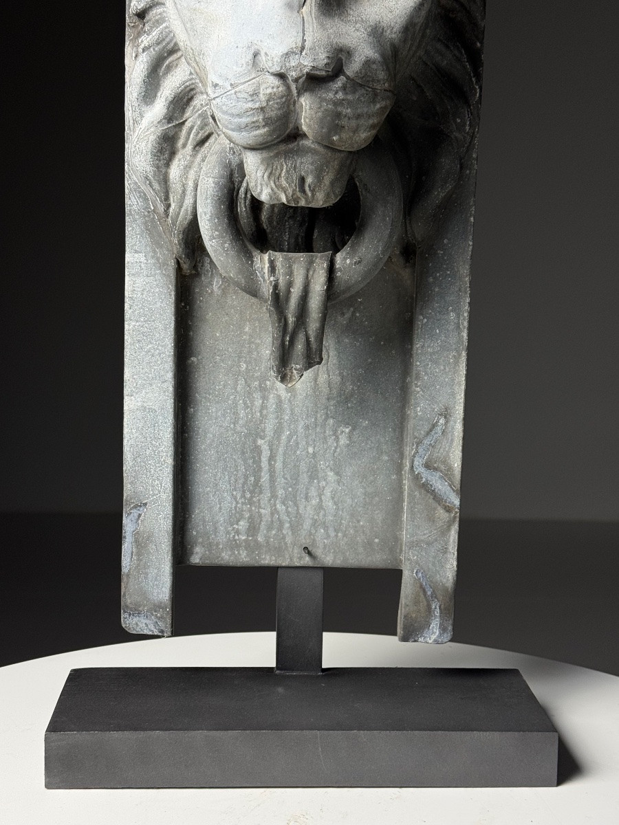 Lion sur socle en zinc-photo-3