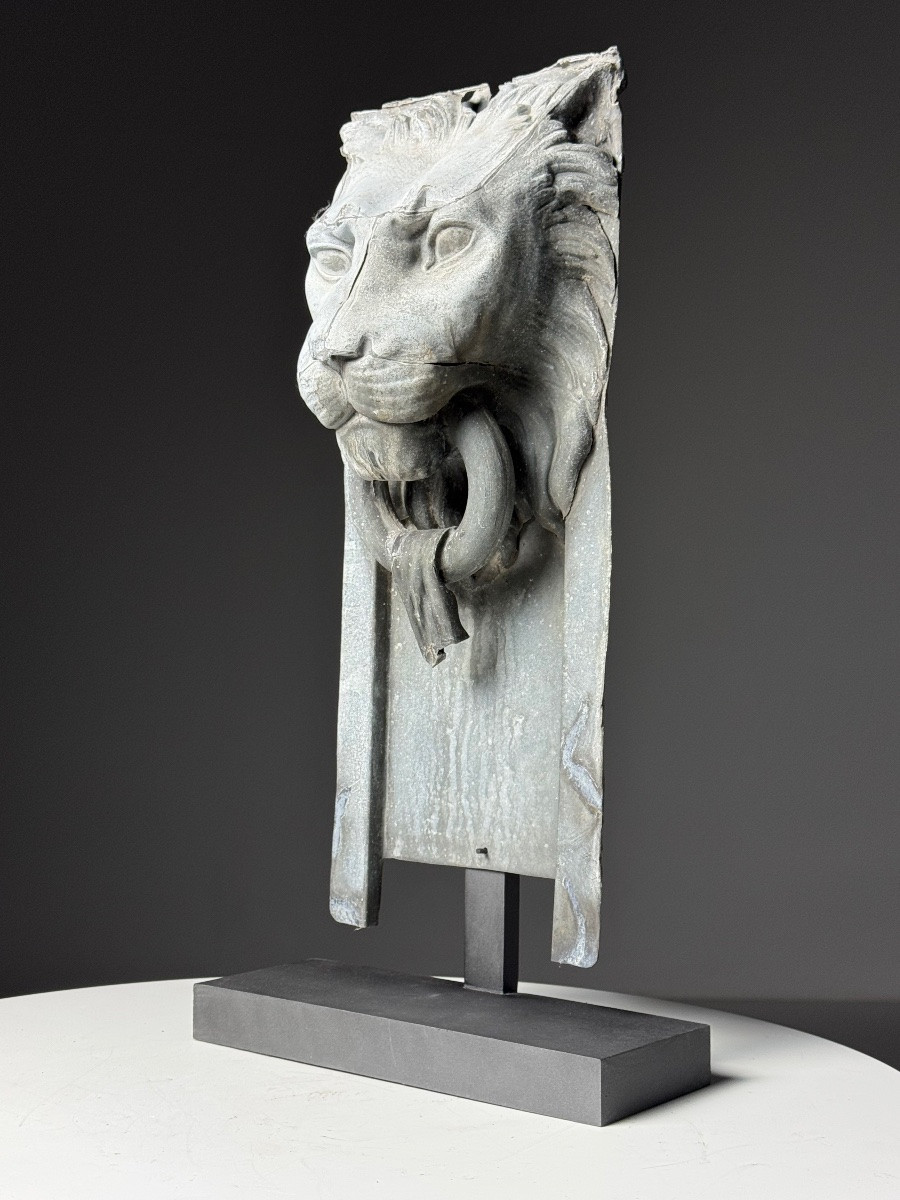 Lion sur socle en zinc-photo-4
