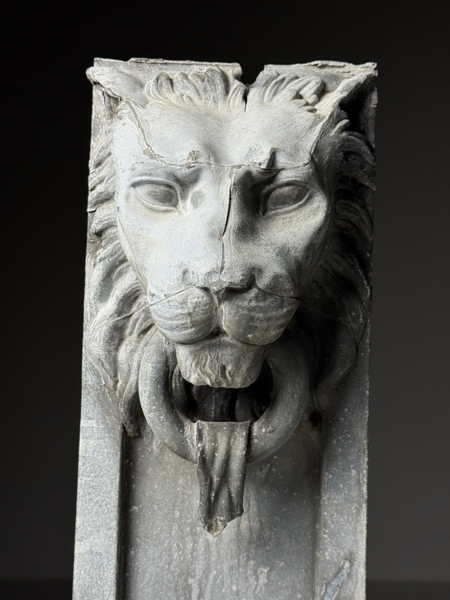 Lion sur socle en zinc-photo-4
