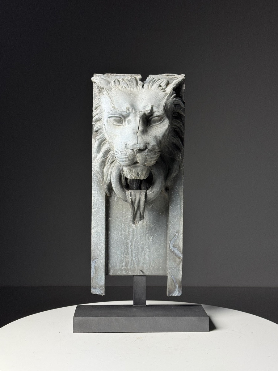 Lion sur socle en zinc-photo-6
