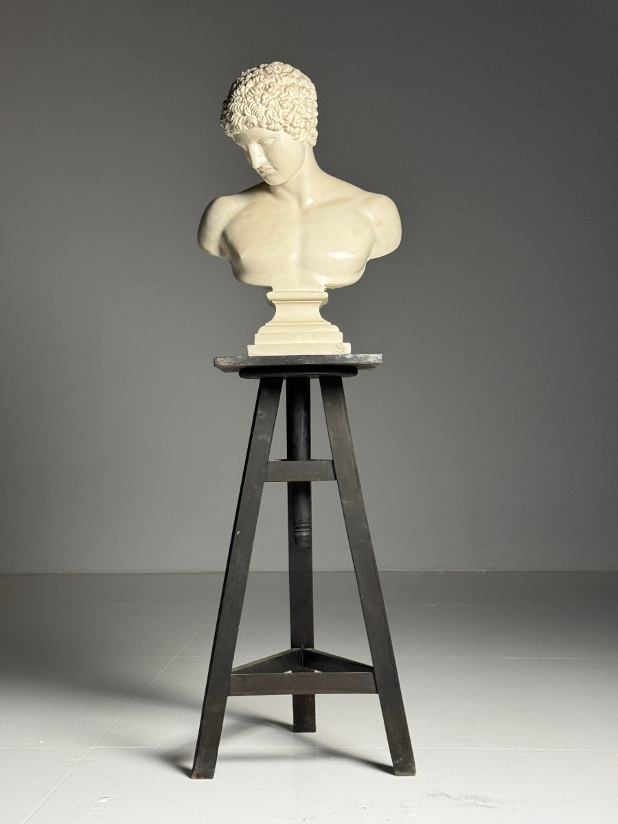 Socle de sculpture noir antique-photo-4