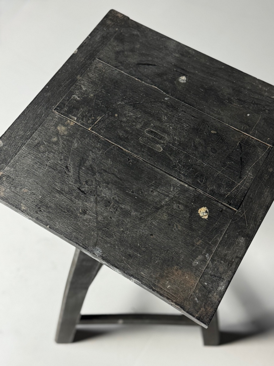 Socle de sculpture noir antique-photo-3