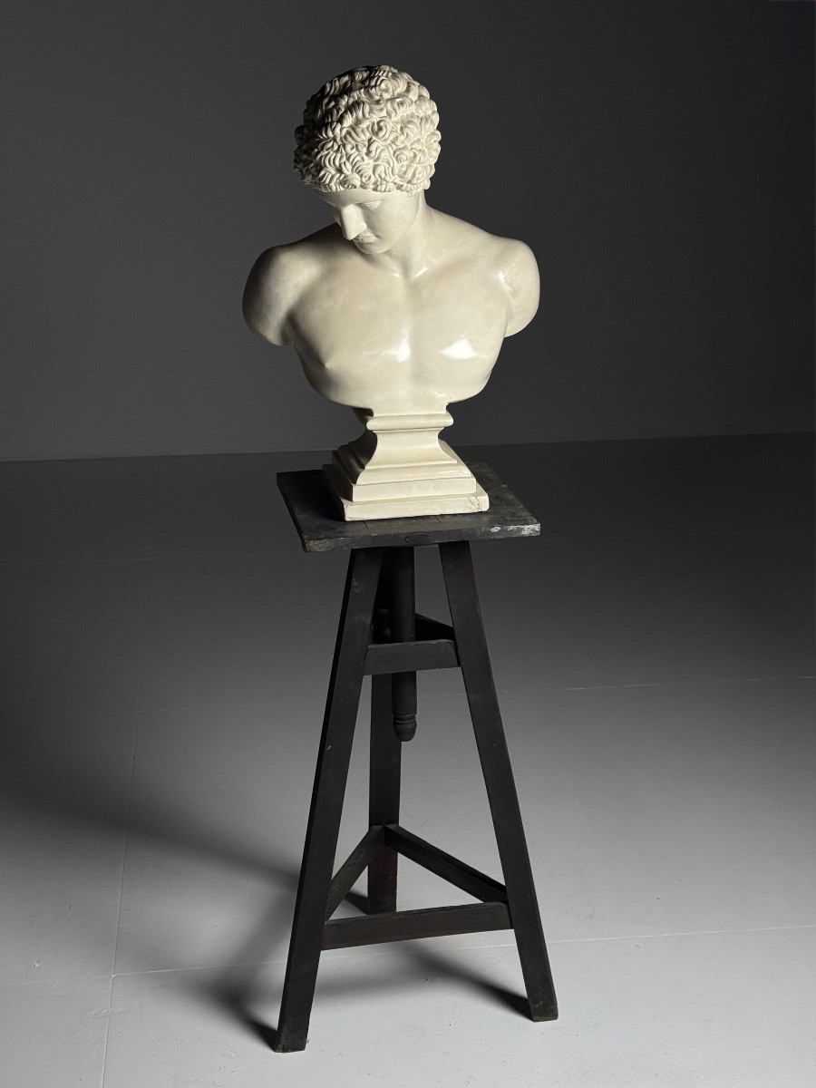 Socle de sculpture noir antique-photo-4