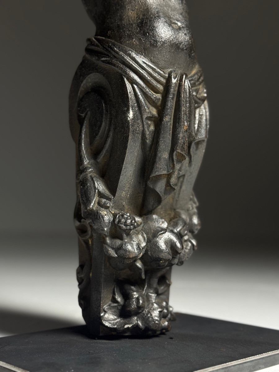 Lot de 2 anges en fonte du XIXe siècle-photo-6