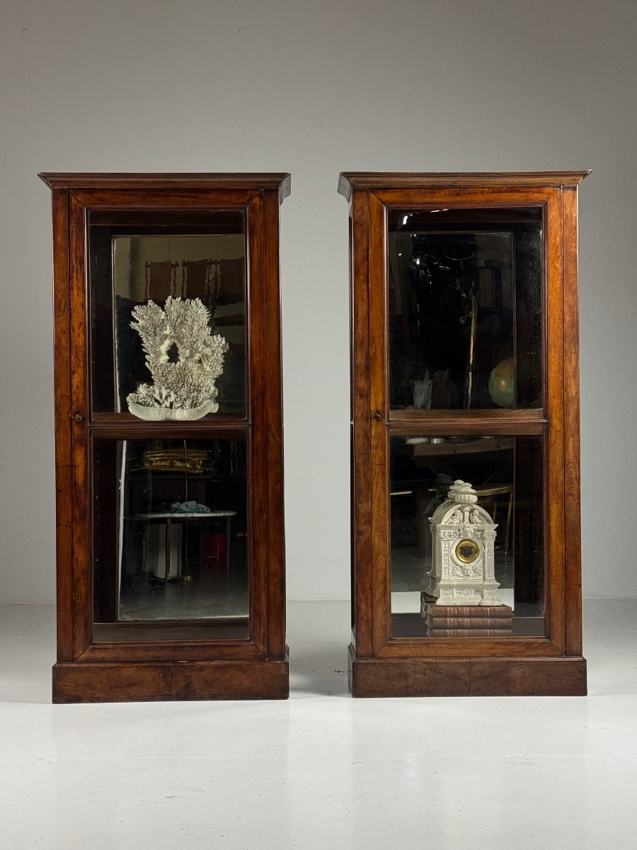 Lot de 2 vitrines en acajou du XIXe siècle-photo-4