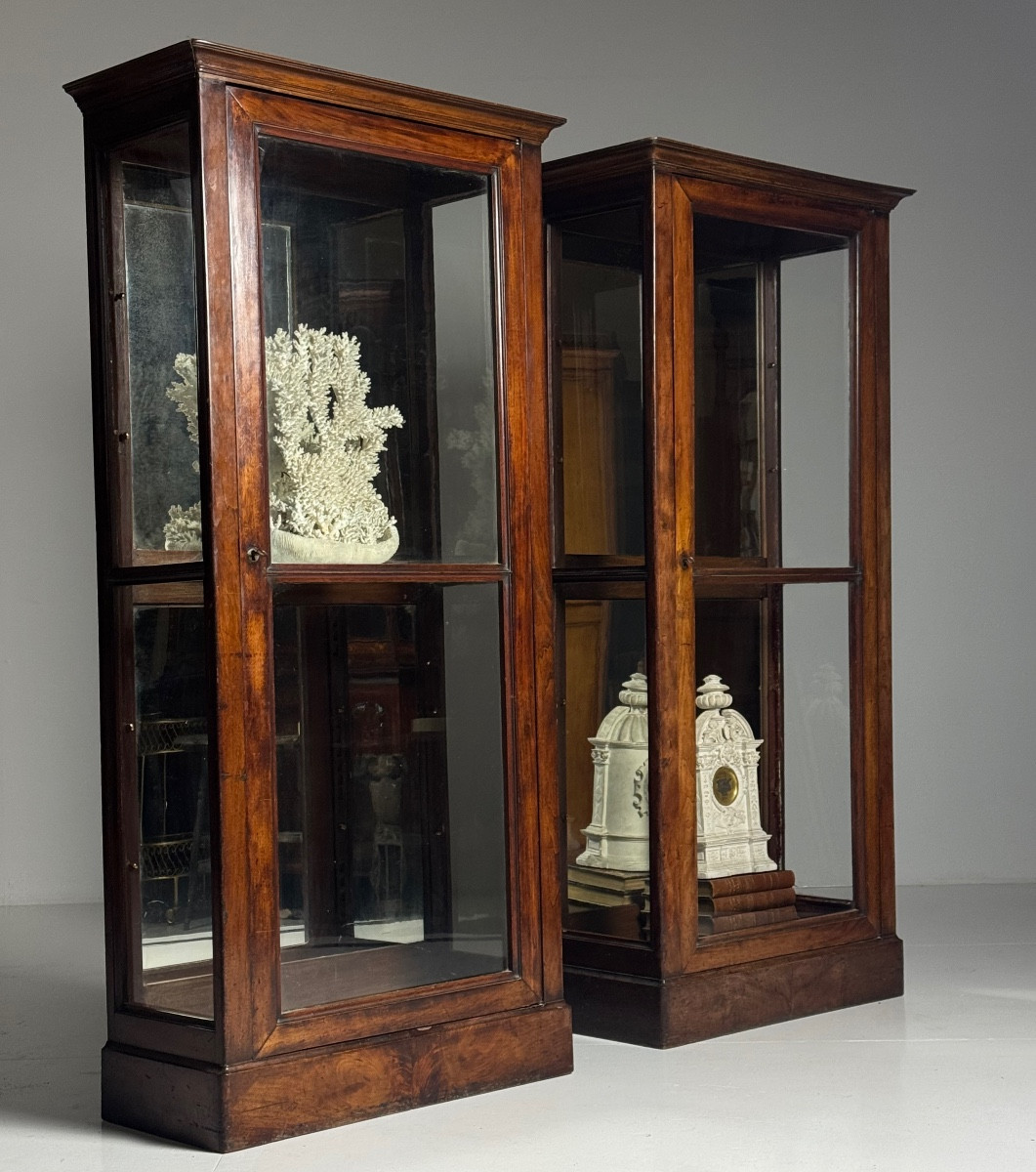 Lot de 2 vitrines en acajou du XIXe siècle