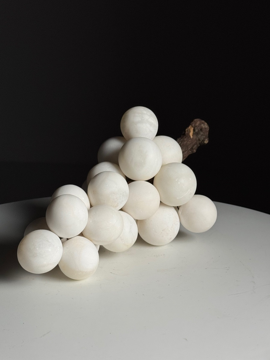 Alabâtre, grappe de raisin, blanc vintage-photo-3