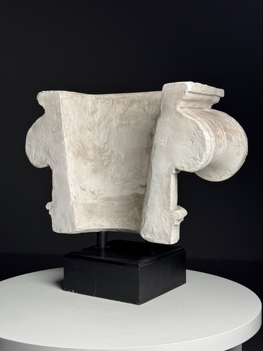Ionic Capital In Plaster, Late 20th Century-photo-2