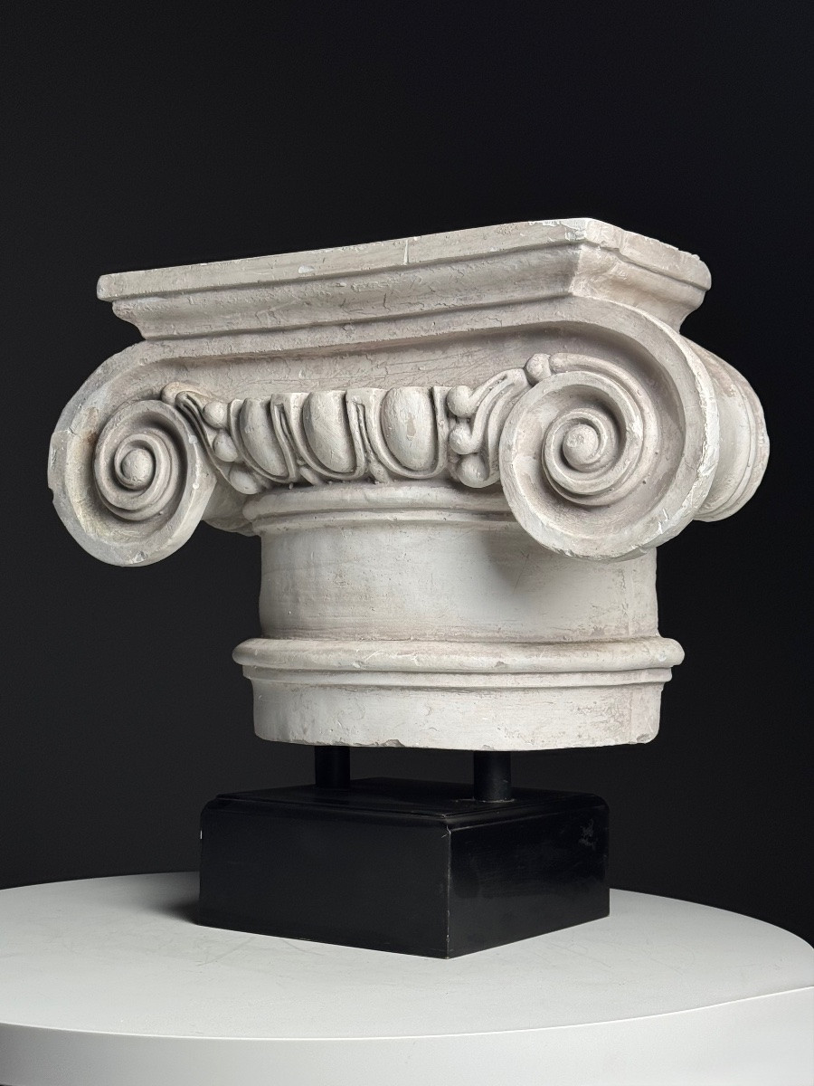 Ionic Capital In Plaster, Late 20th Century-photo-4