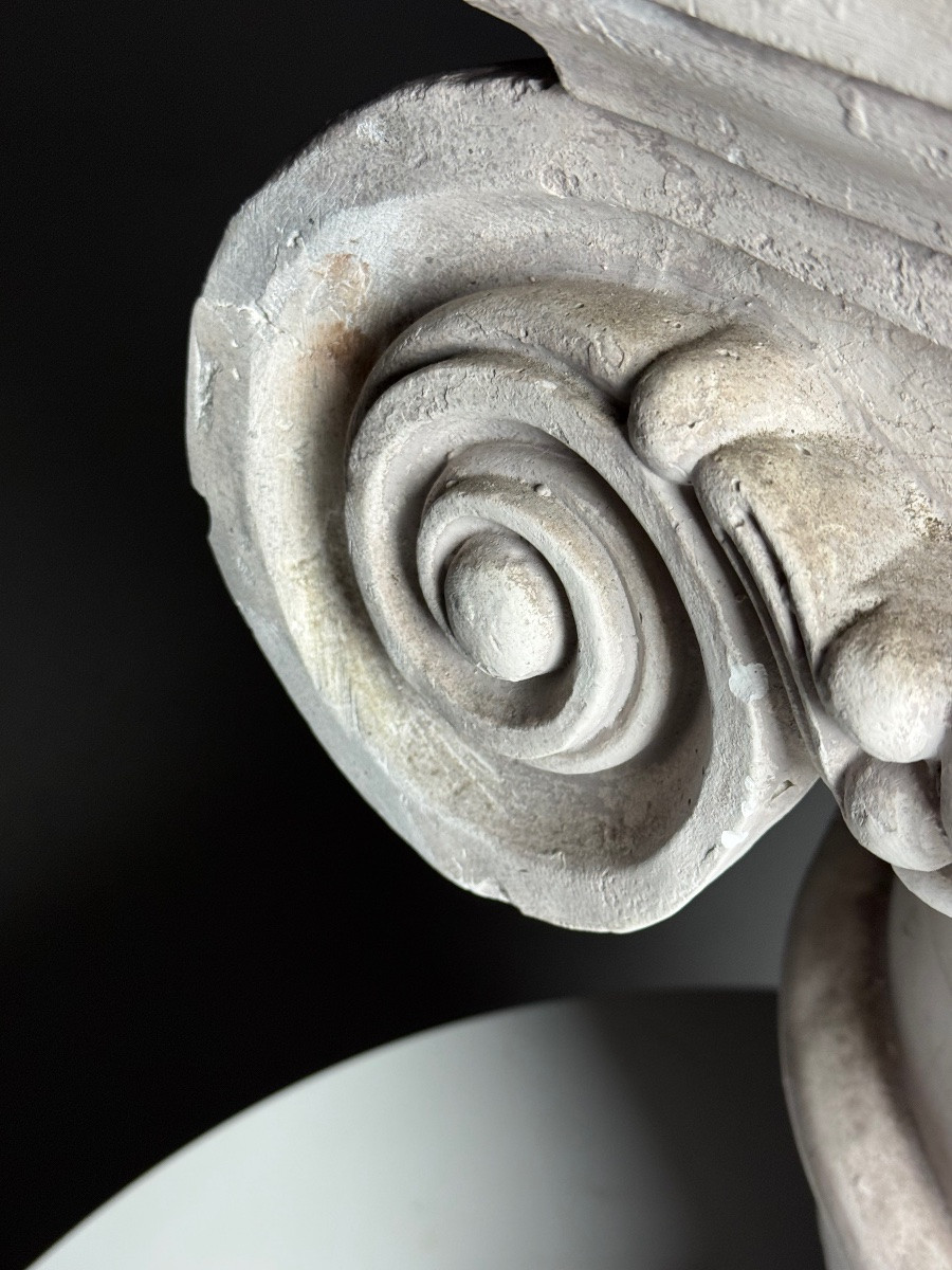 Ionic Capital In Plaster, Late 20th Century-photo-1