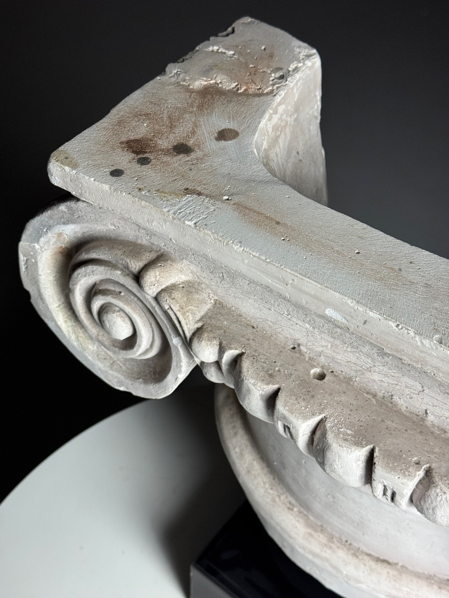 Ionic Capital In Plaster, Late 20th Century-photo-3