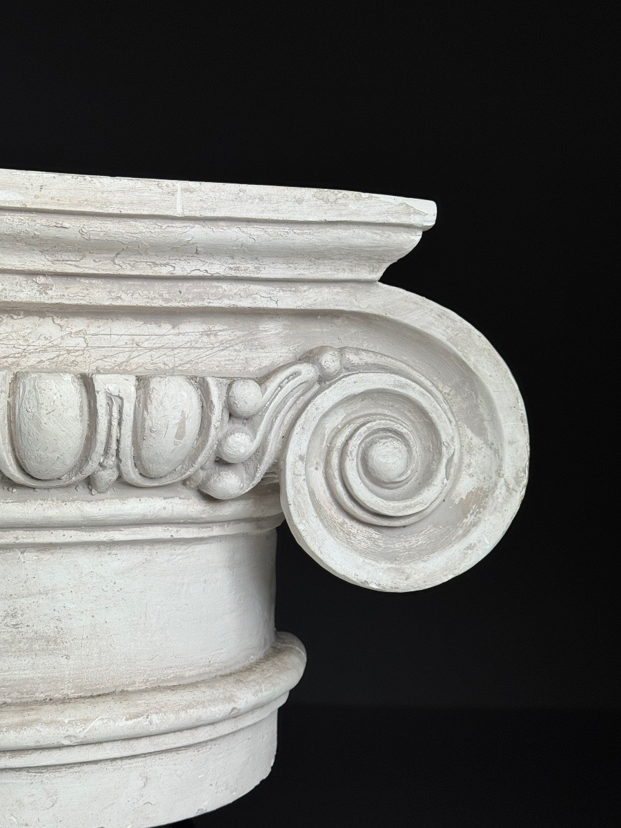 Ionic Capital In Plaster, Late 20th Century-photo-5