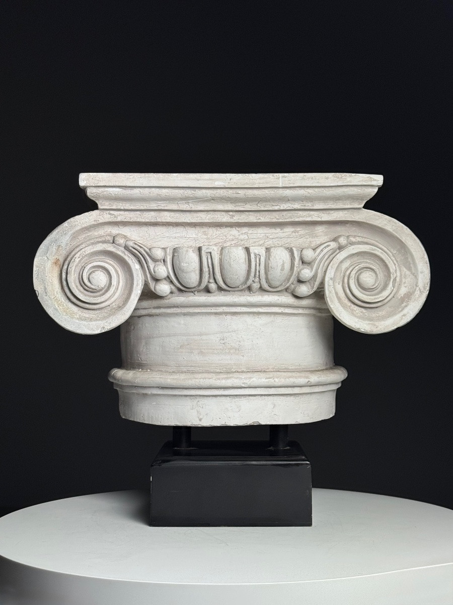 Ionic Capital In Plaster, Late 20th Century-photo-6