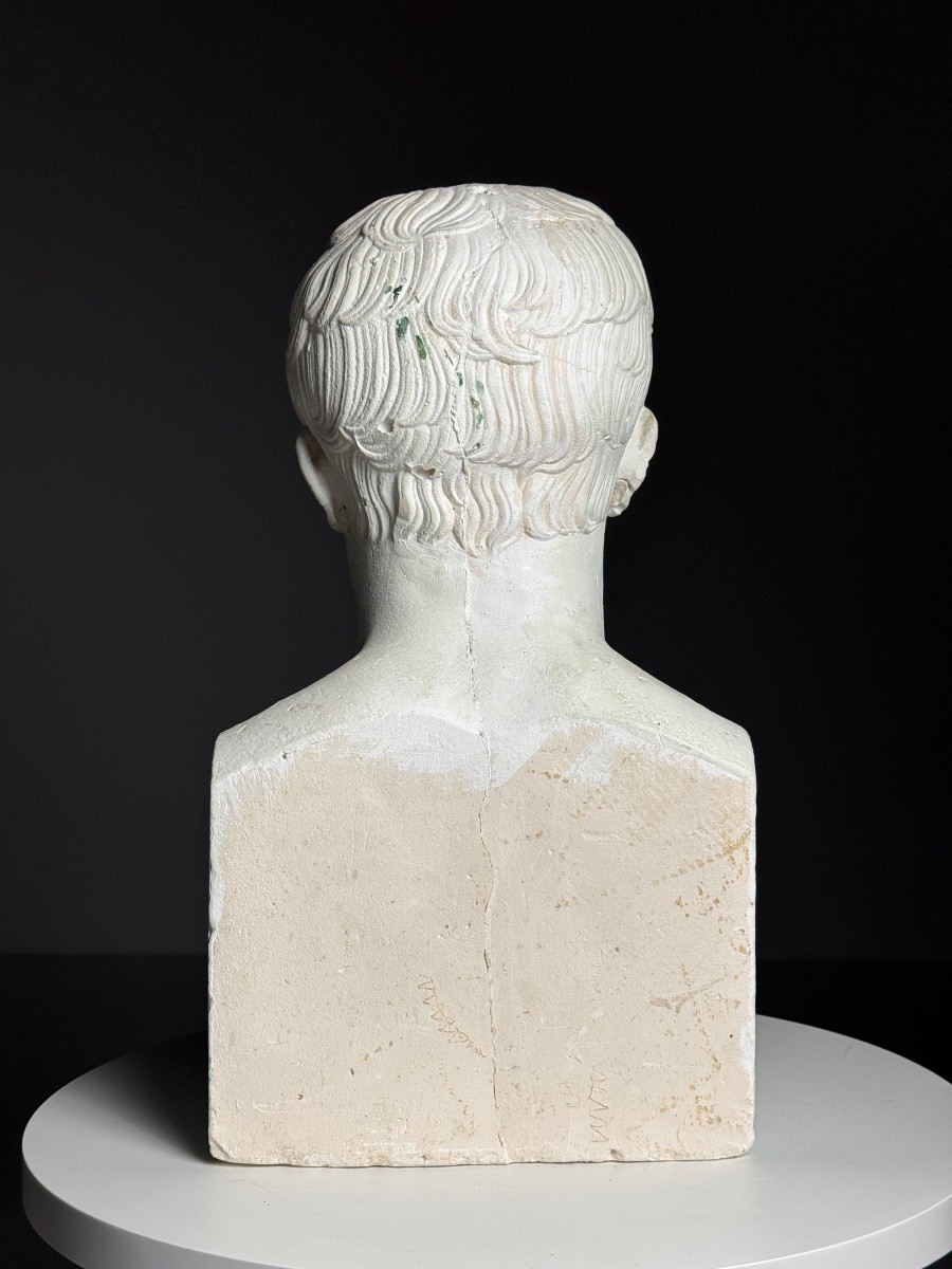 Buste en plâtre de Napoléon datant de la fin du XXe siècle-photo-4