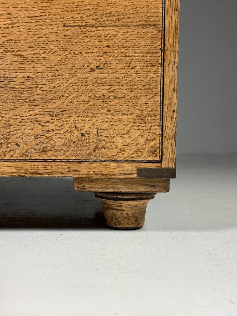 19th Century Campaign Chest Of Drawers In Oak-photo-6