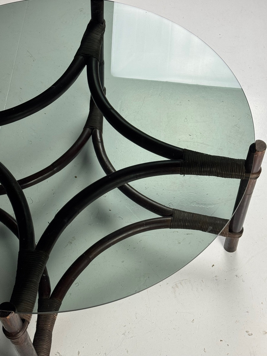 Table basse vintage en rotin-photo-1