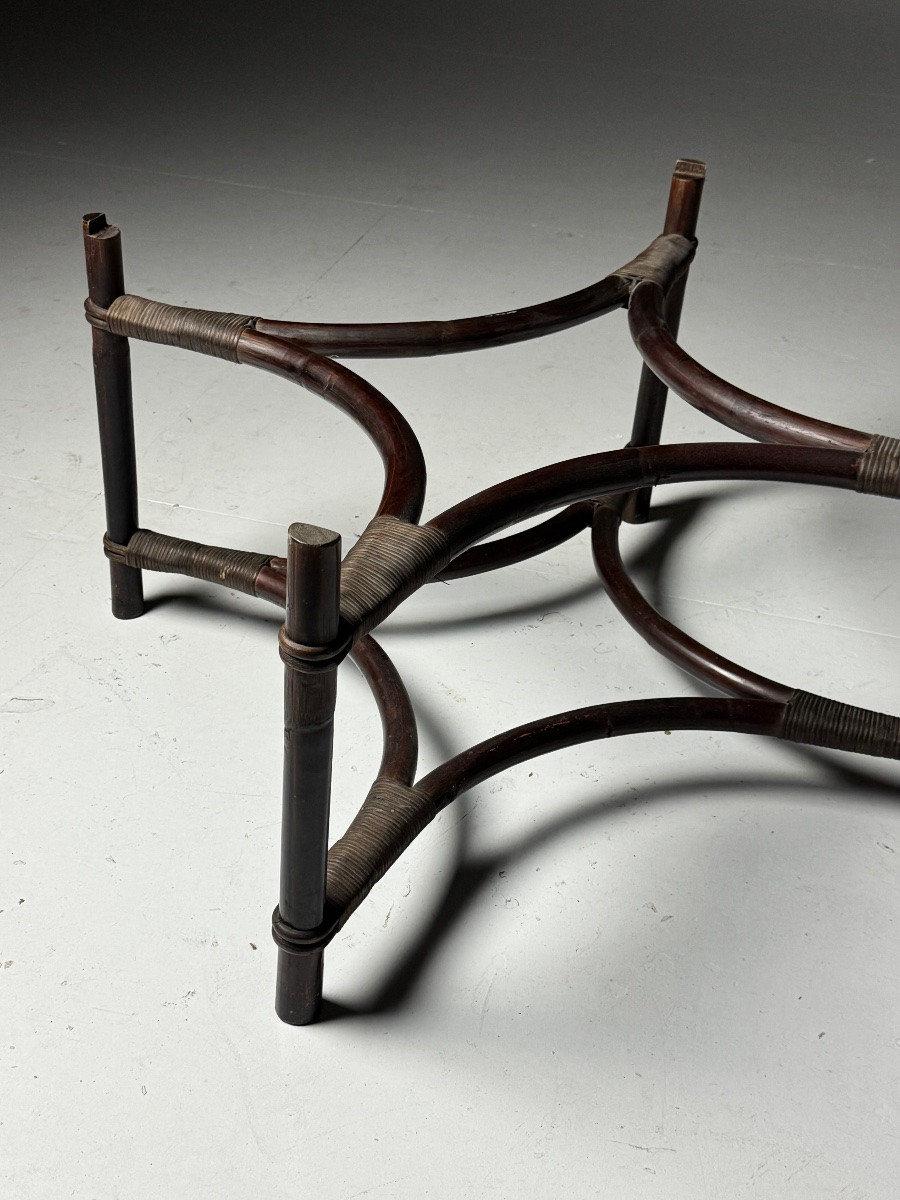 Table basse vintage en rotin-photo-7