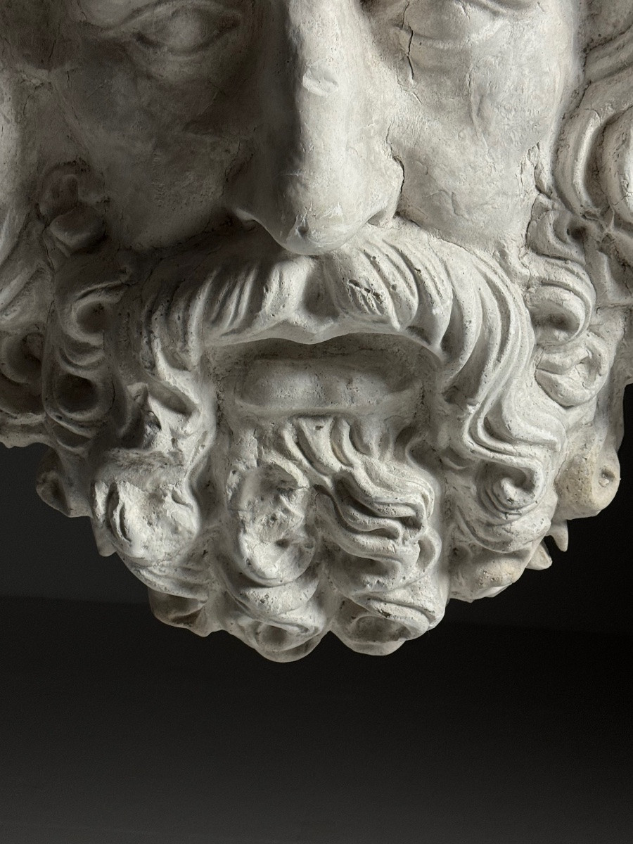 Tête gigantesque de Zeus, XXe siècle, plâtre-photo-4