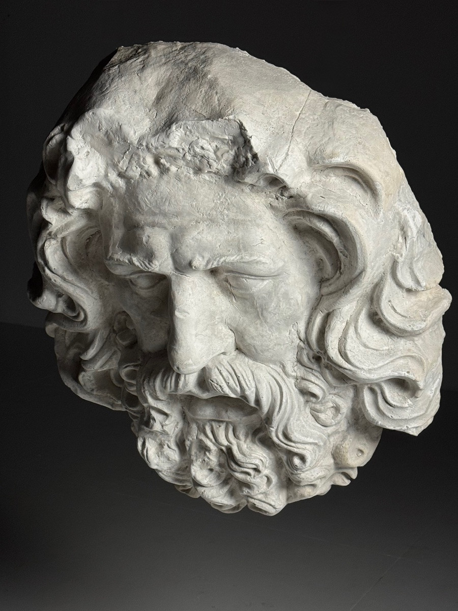 Tête gigantesque de Zeus, XXe siècle, plâtre-photo-1