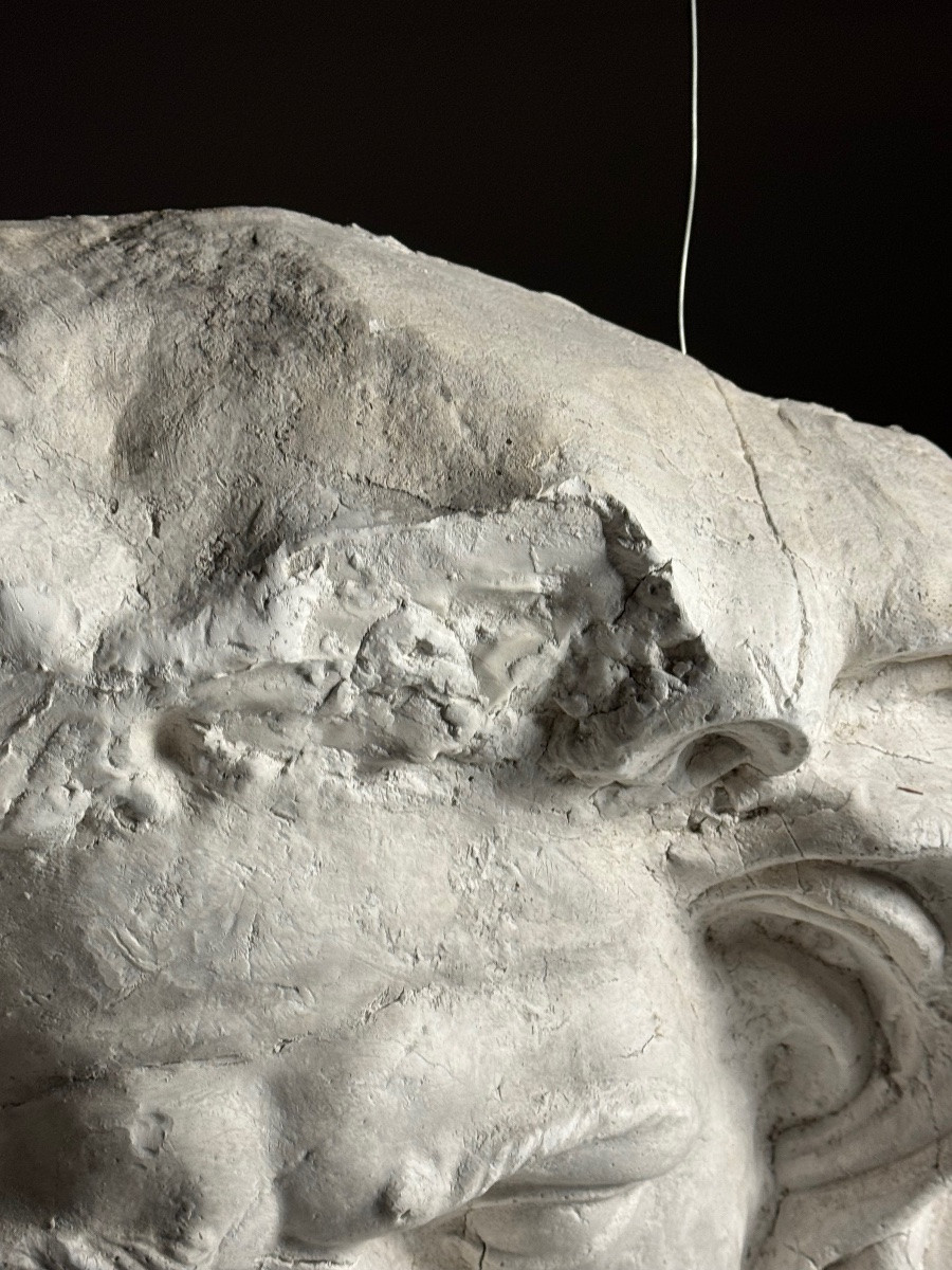 Tête gigantesque de Zeus, XXe siècle, plâtre-photo-2
