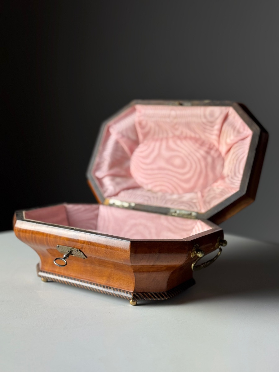 Boîte à musique anglaise pour bijoux 19ème siècle-photo-2