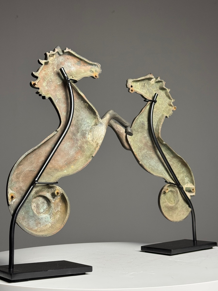 Set Of 2 Bronze Seahorses-photo-3