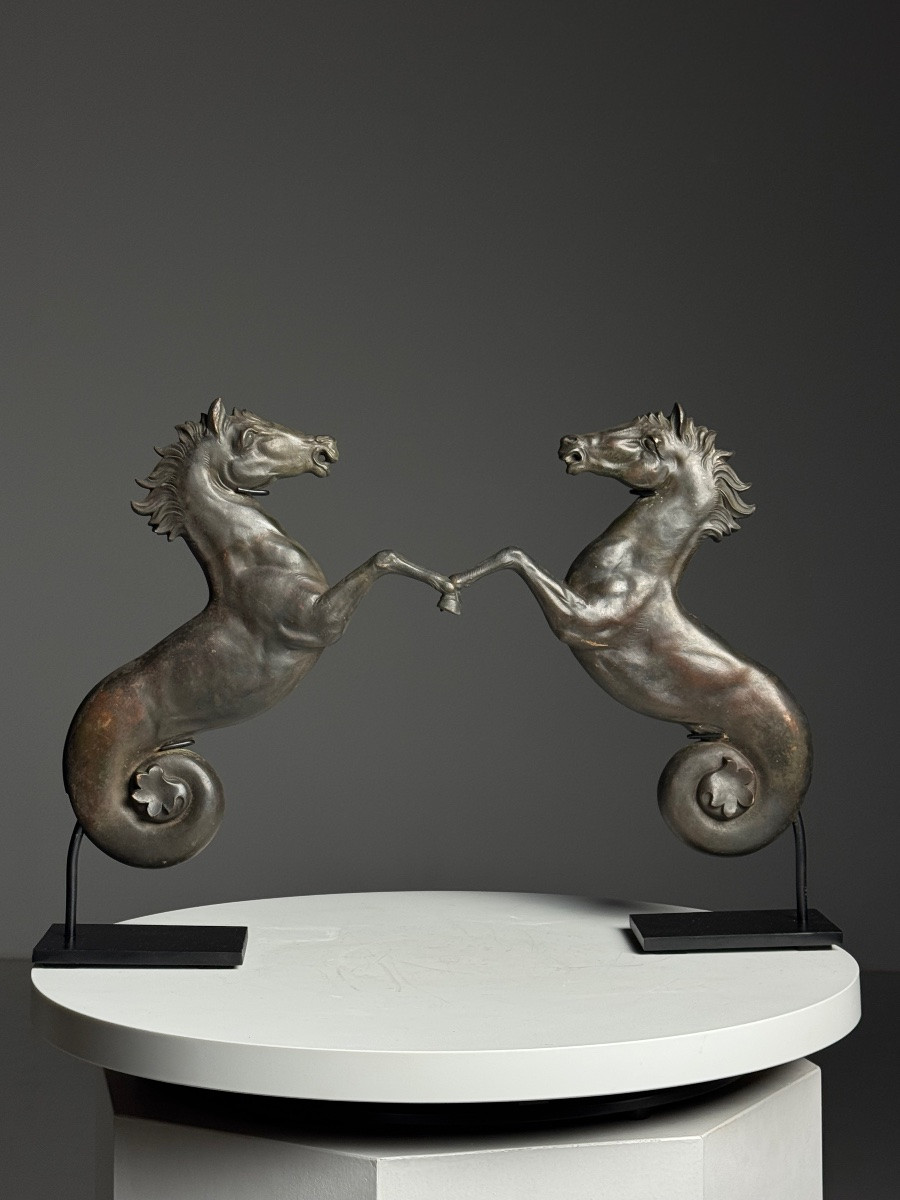 Set Of 2 Bronze Seahorses-photo-5
