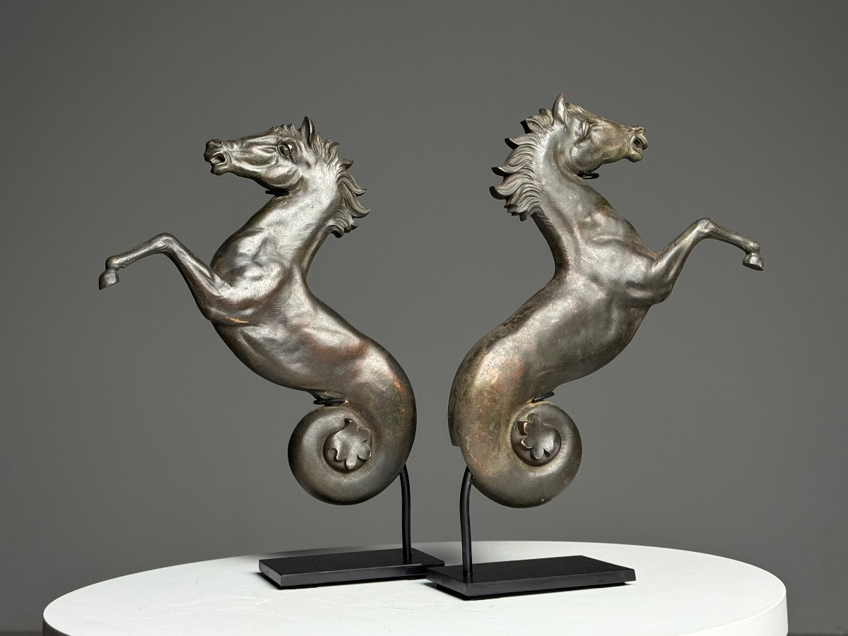 Set Of 2 Bronze Seahorses-photo-6
