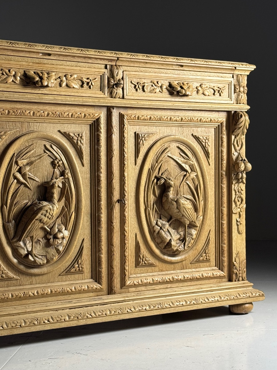 Carved Oak Sideboard, 19th Century-photo-2