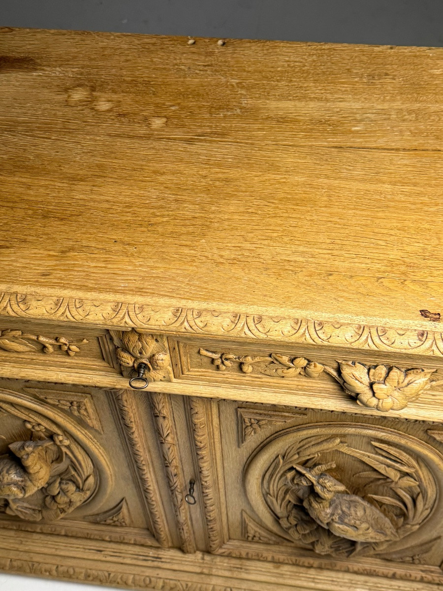Carved Oak Sideboard, 19th Century-photo-3