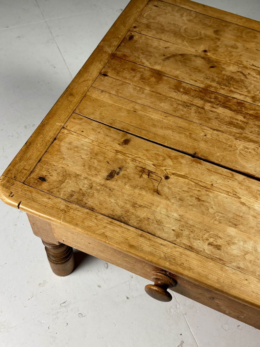 Table basse anglaise en pin, XIXe siècle-photo-2