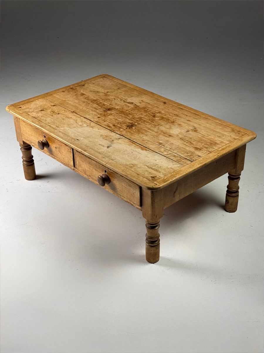 Table basse anglaise en pin, XIXe siècle-photo-4