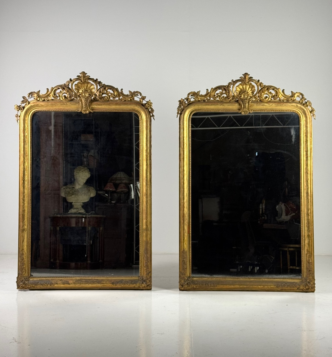Lot de 2 miroirs identiques, France, XIXe siècle