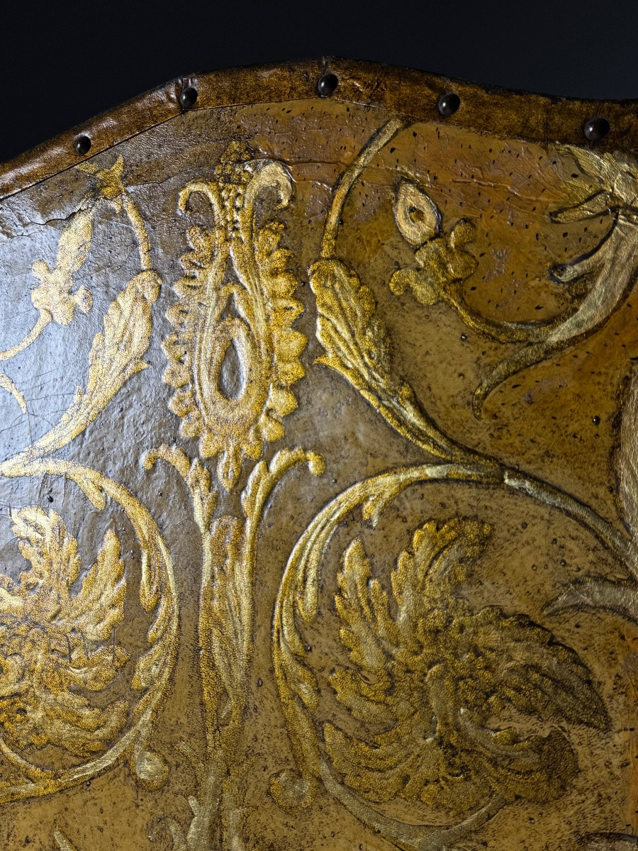 Paravent du XIXe siècle, jaune et doré-photo-8