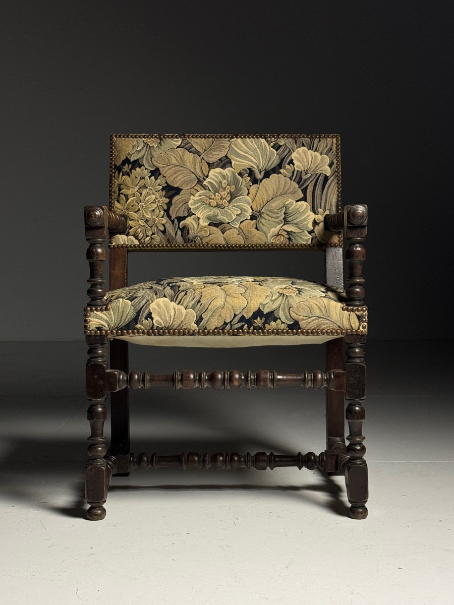 Lot de 2 chaises de style Louis XIII, XIXe siècle-photo-1