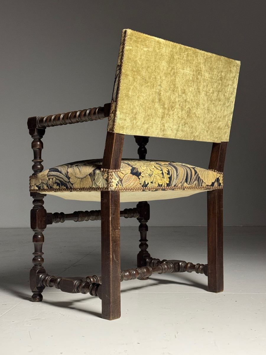 Lot de 2 chaises de style Louis XIII, XIXe siècle-photo-7